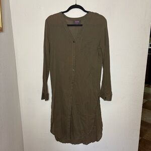 For Cynthia Green Long Sleeve V-Neck Swim Cover Size Medium